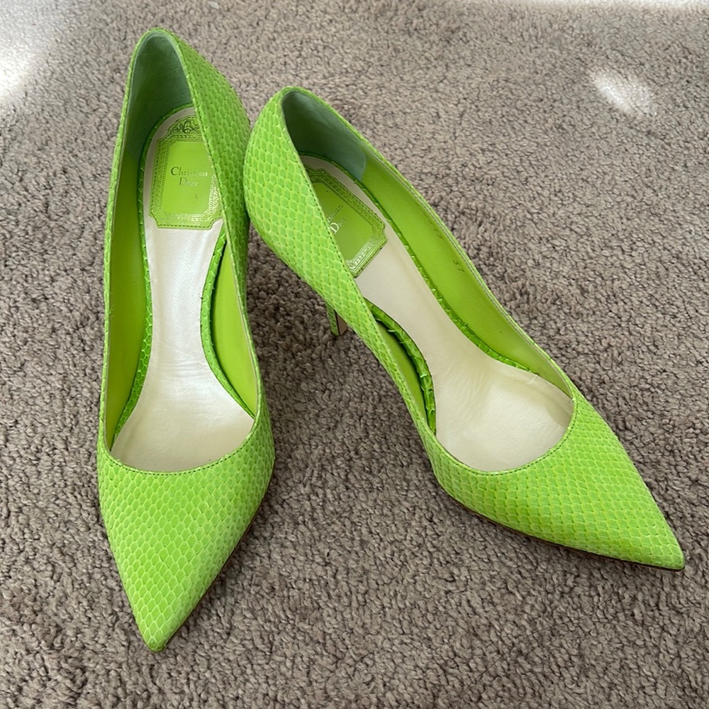 Christine Dior Snake Skin Heels